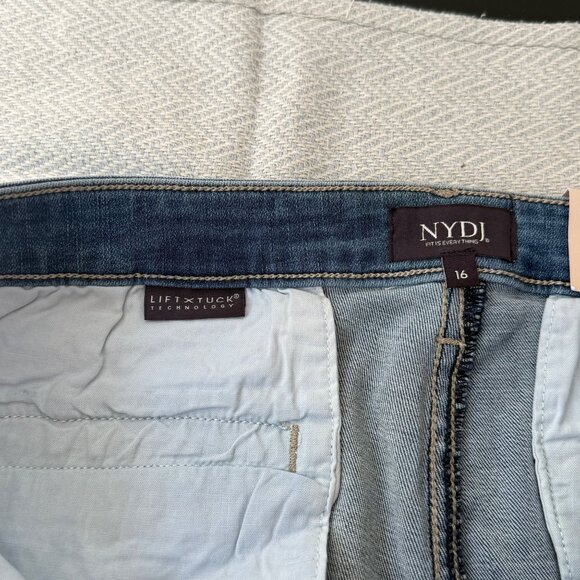 NYDJ Marilyn Straight Ankle Jeans Womens 16 Blue Stretch Patch Pocket - Picture 7 of 14